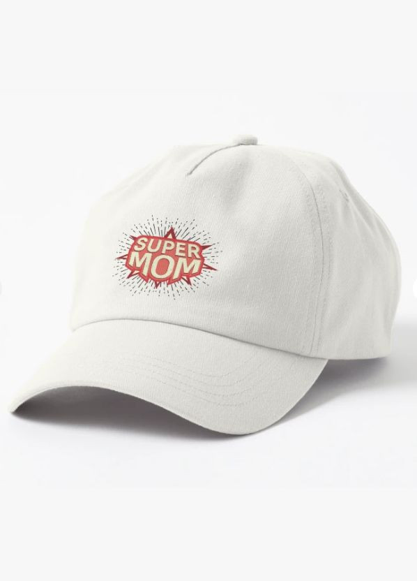 Кепка Унисекс с принтом Super mom супер мама для мамы 2 Malfini (318407486)