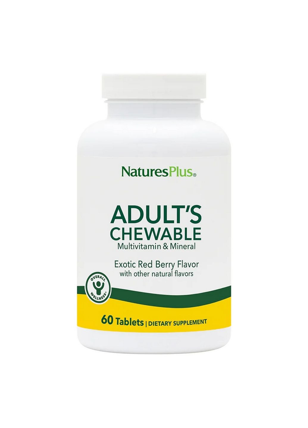 Витамины и минералы Adult's Chewable, 60 таблеток Красная ягода Natures Plus (293421792)