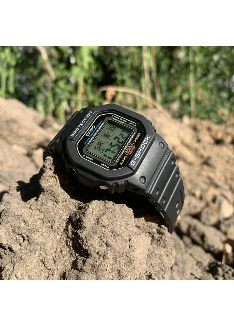 Протиударные часы мужские наручные оригинальные японские G-Shock DW-5600E-1VER с полимерным ремешком Casio (401559485)