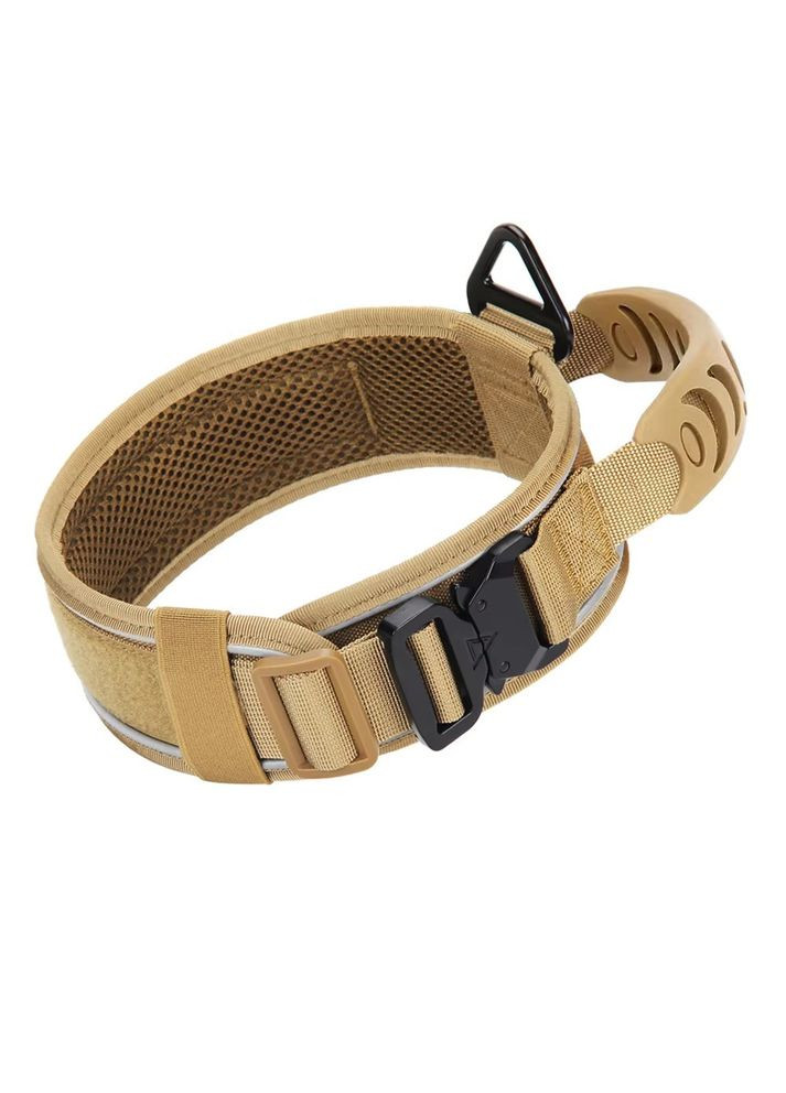 Ошейник для собак Harness Tactical, широкий нейлоновый с металлической пряжкой-фастекс, Коричневый M No Brand (308863026)