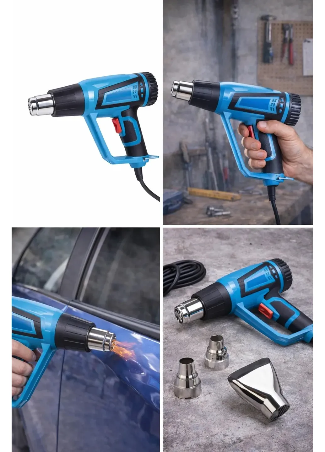 Промисловий будівельний фен Hot Air Gun X512 1600 Вт, 4 насадки Digital (408368672)