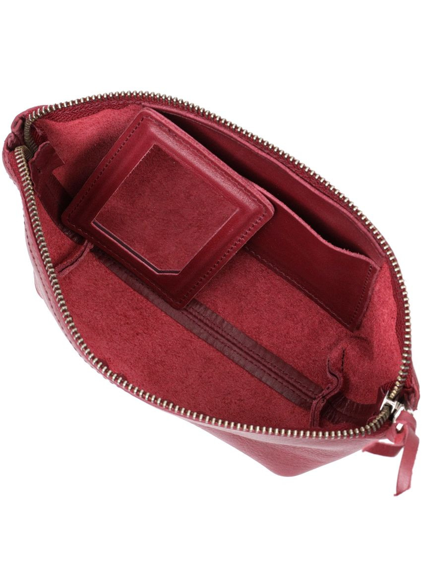 Жіноча шкіряна косметичка з кишенею для дзеркала бордова (sku_16792) No Brand (330012863)