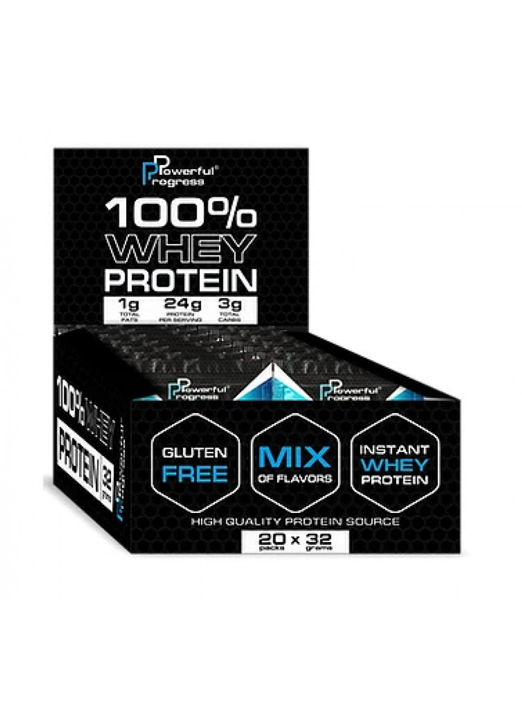 Концентрат Сывороточного Белка без Глютена Whey Protein Instant MEGA BOX - MIX 20 x 32г Powerful Progress (296658298)
