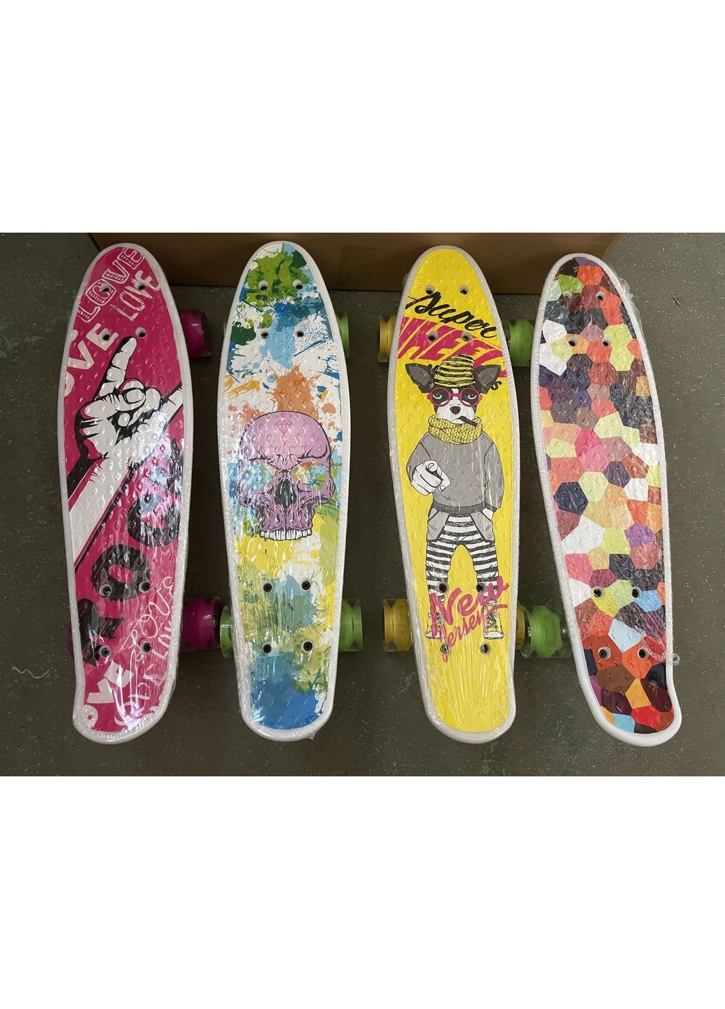 Пенні борд з PU колесами і підсвіткою 56х15 см, в асортименті - No Brand SC25144 (371927255)