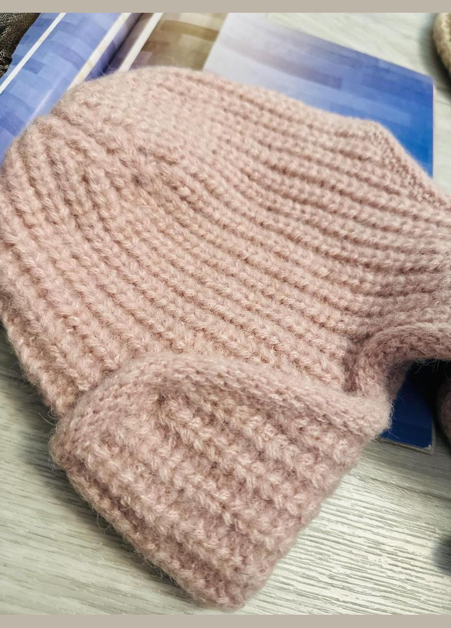 Шапка-вушанка в'язана One Size 55-58 Білий (5004) No Brand (358052687)