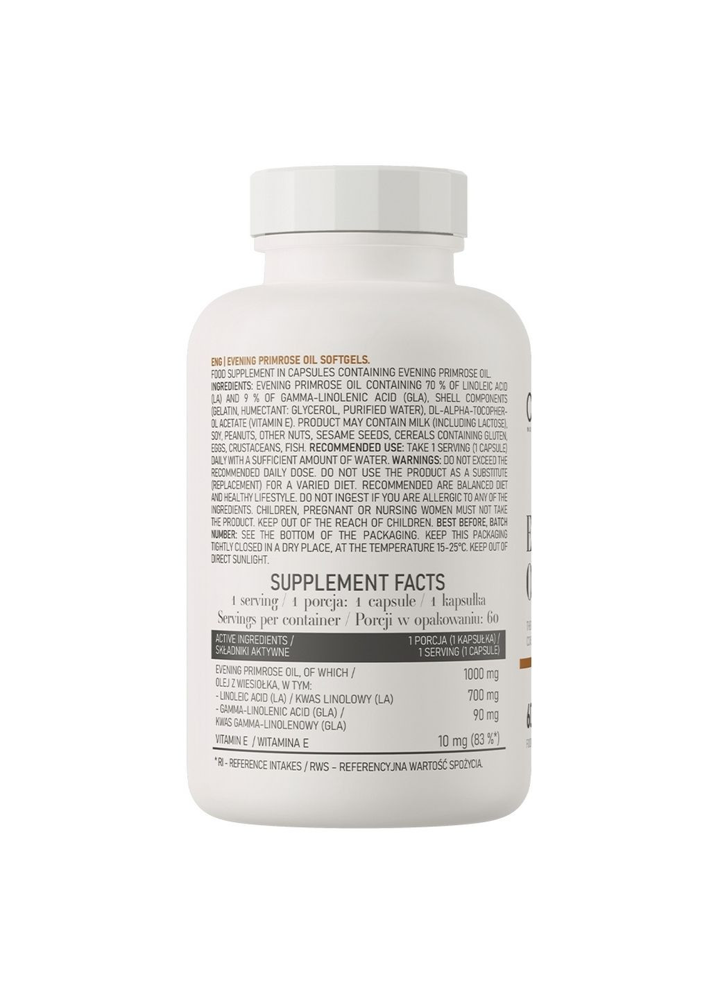 Жирные кислоты Evening Primrose Oil, 60 капсул Ostrovit (315874208)