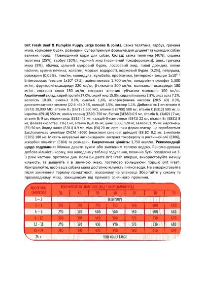 Сухий корм для собак (8595602530755) Brit Fresh Beef/Pumpkin Puppy Large 12 кг (369881031)