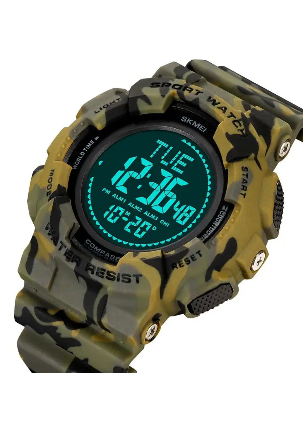 Часы мужские спортивные 2077 с компасом (Камуфляж) Skmei (314483869)