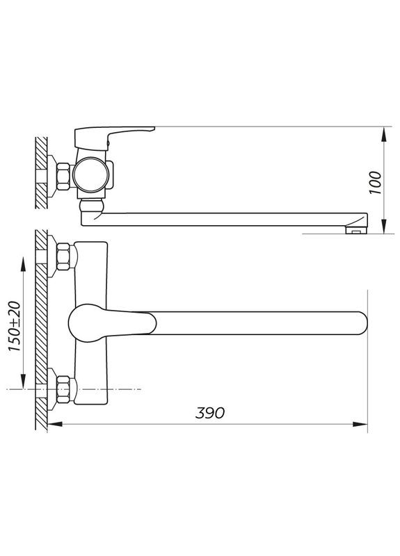Елітний змішувач для ванни PUD7 045 з комфортним дивертором (ZX2791) Zerix (361150918)