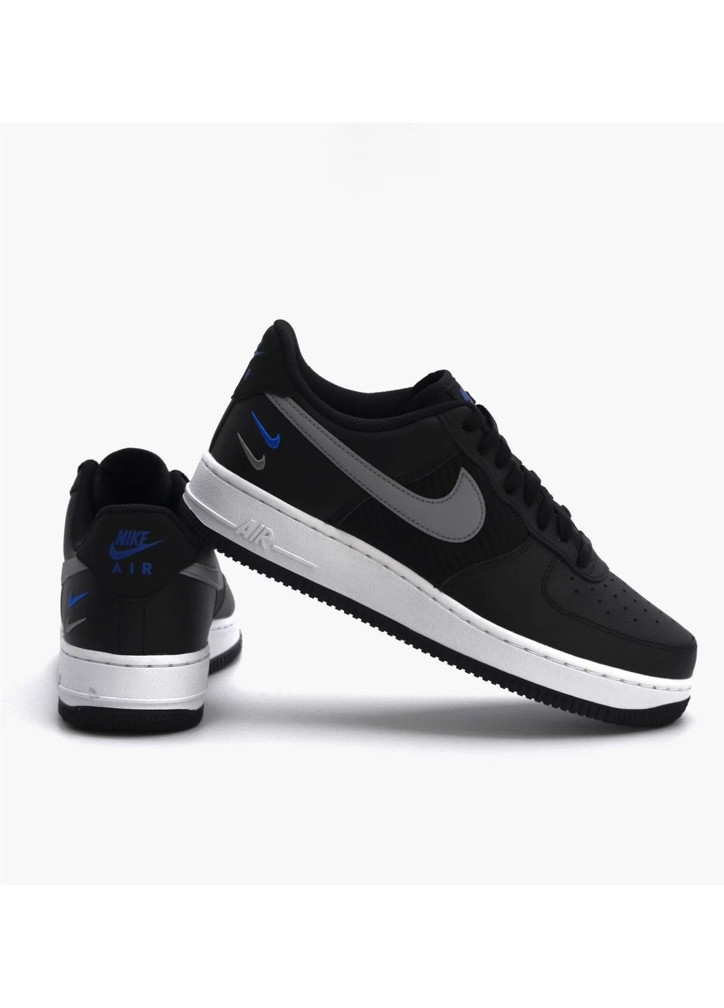 Черные кроссовки мужские air force 1 low se mini swoosh casual shoes black fd0666-001 Nike