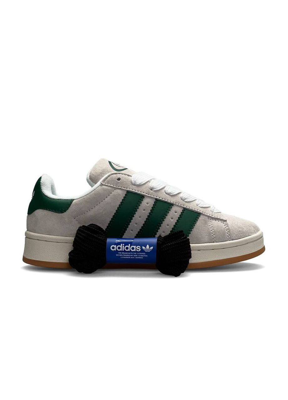 Серые демисезонные кроссовки женские, вьетнам adidas Campus PRM Gray Green