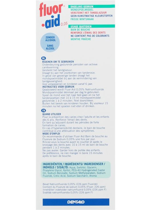 Ополіскувач для порожнини рота Vitis Fluor-Aid 500ml (606421-57193) Dentaid (368620211)