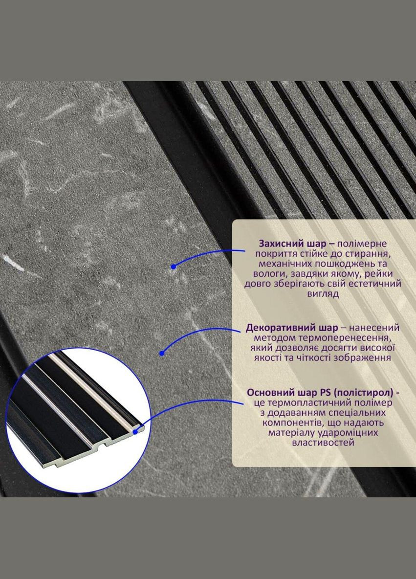 Декоративная PS рейка 2900*120*12мм D (3DPanda-1751) Sticker Wall (323154919)