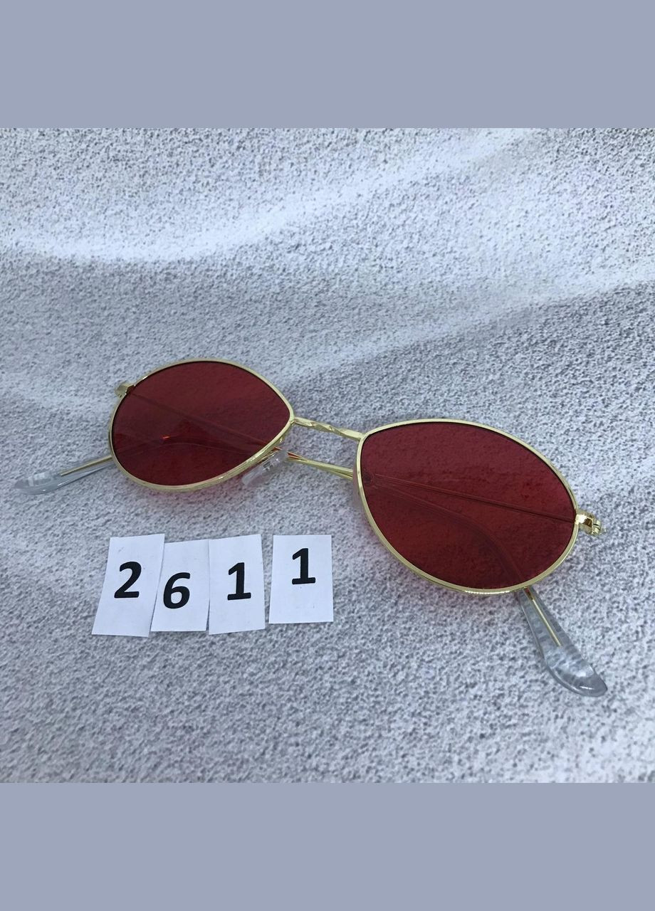 Красные очки капельки в золотой оправе. No Brand (302490717)