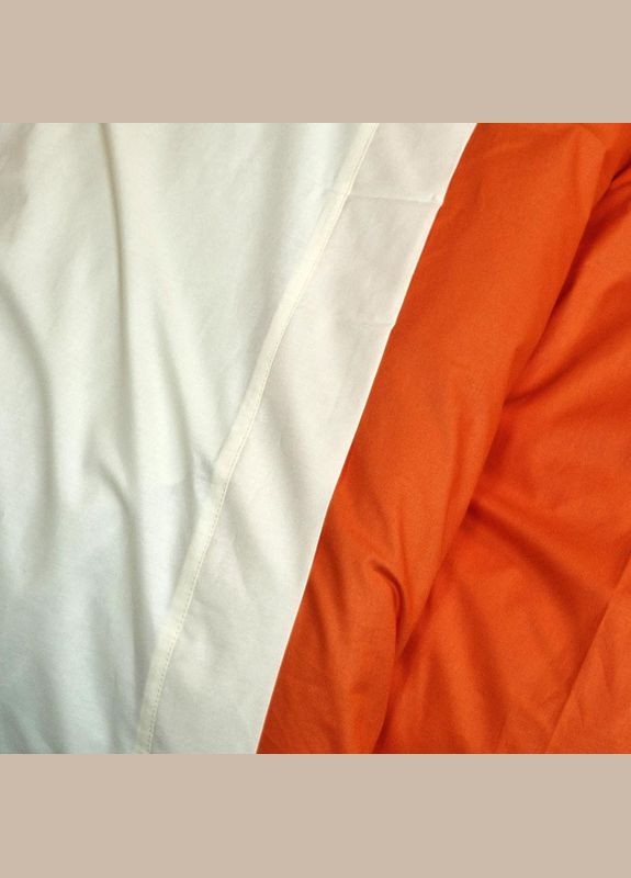 Постільна білизна PREMIERE Помаранчевий/Пломбірне морозиво Ранфорс Сімейна на резинці MERISET (306740048)