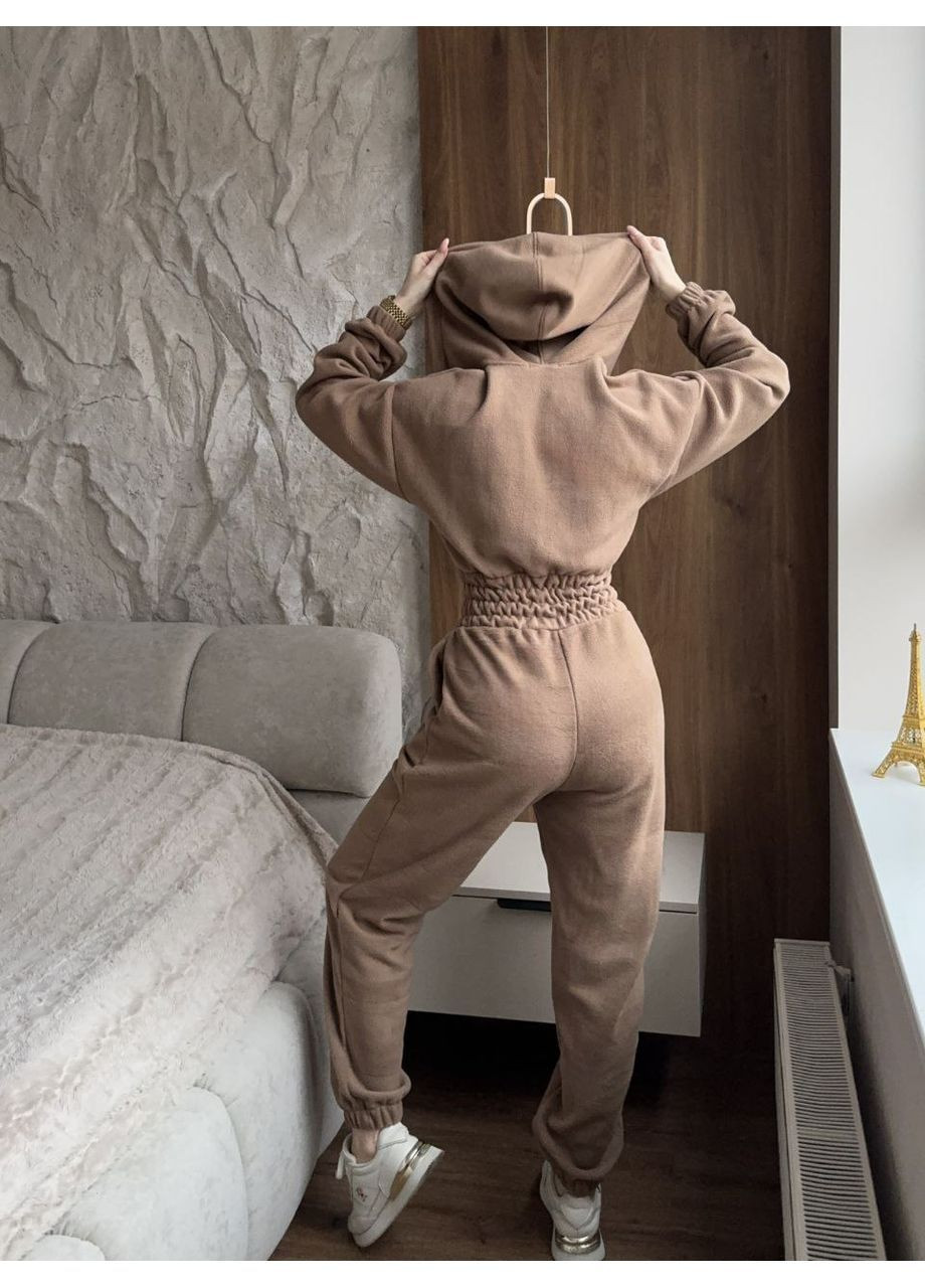 Жіночий флісовий комбінезон Osoblyva комбінезон-брюки темно-бежевий