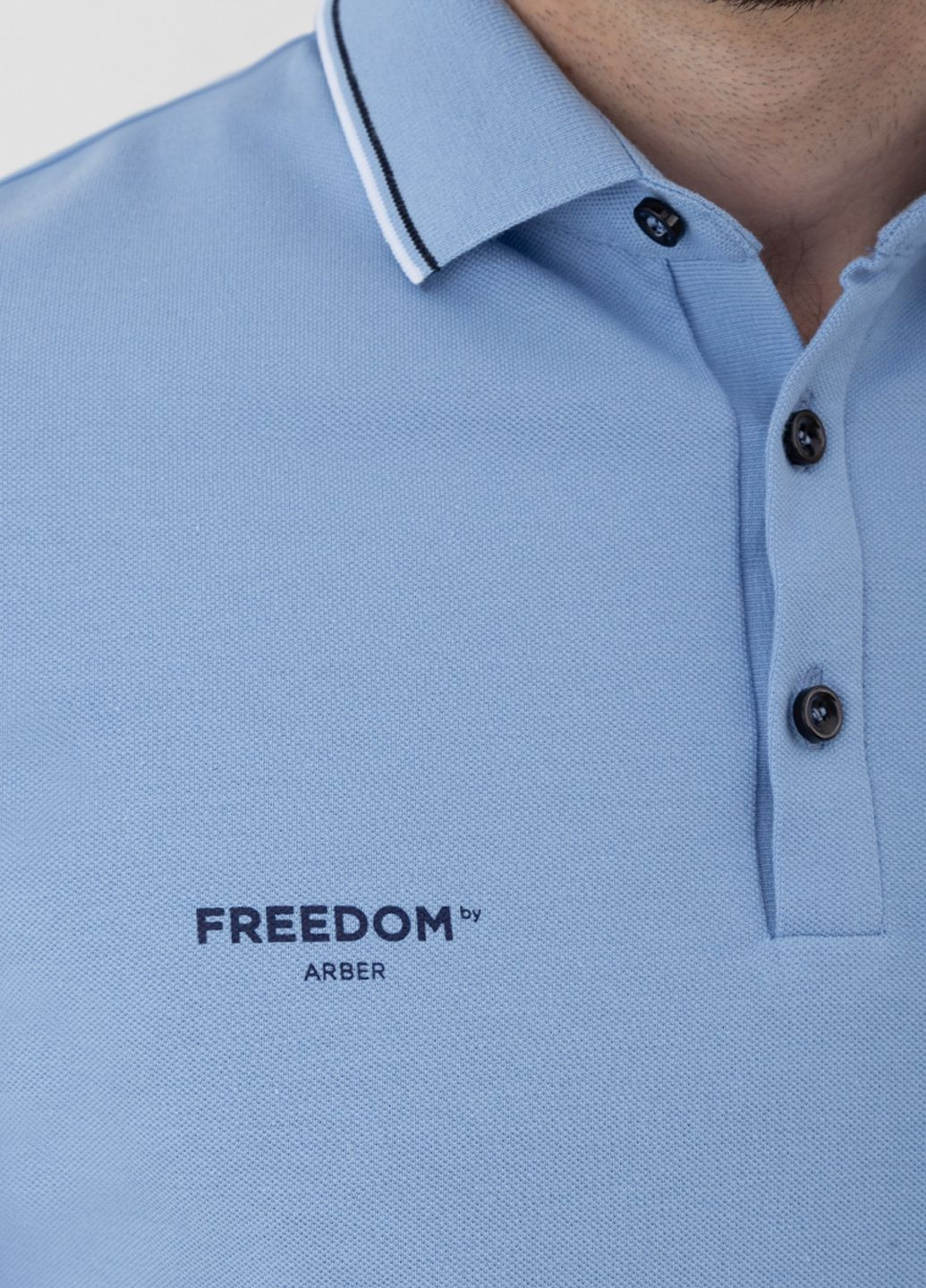 Голубой футболка-поло мужское freedom голубое для мужчин Arber Woman