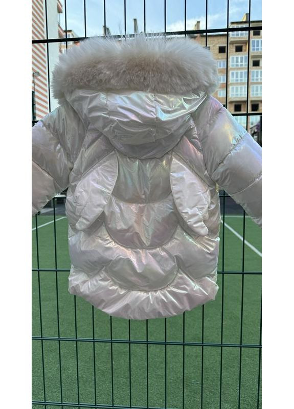 Біла зимня дитяча зимова куртка довга плащ для дівчинки BabyStyle