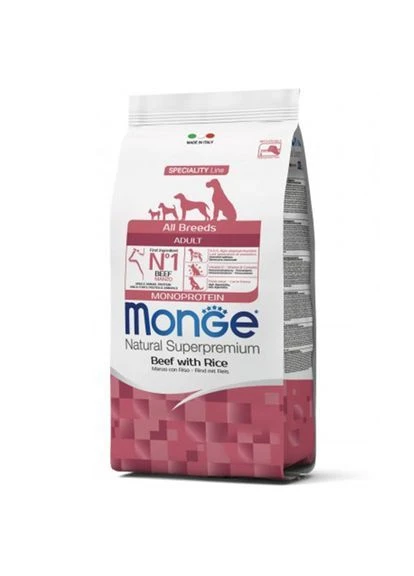 Сухий корм для собак Dog All breeds Adult яловичина з рисом 15 кг (000025644) Monge (387622959)