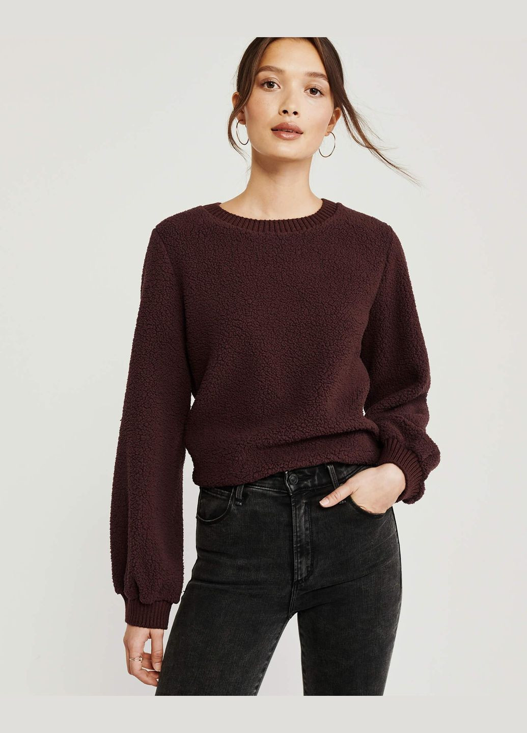 Бордовый свитшот женский - свитшот af7983w Abercrombie & Fitch (301484682)