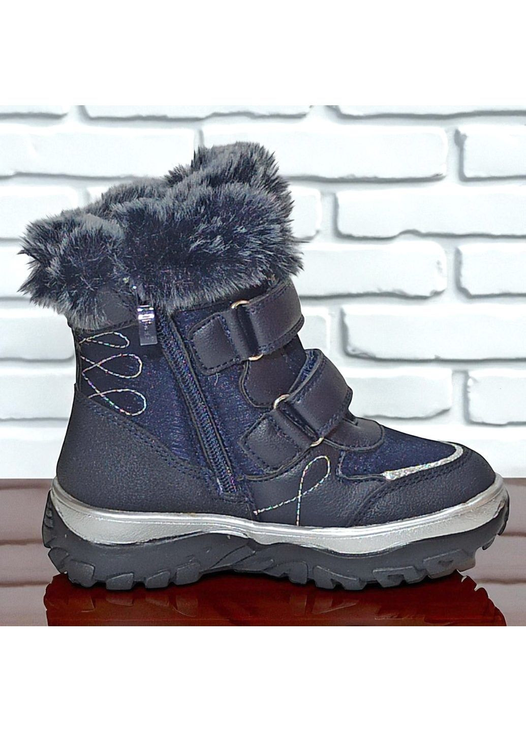 Зимові черевики для дівчинки на вовні,зимові дутики для дівчинки,зимові черевики на липучках Клібі Clibee (365699787)