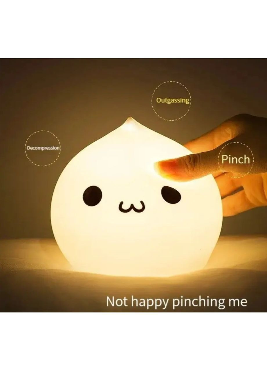 Ночник детский силиконовый белый, настольный LED ночник-капля с 7 цветами для безопасного сна No Brand (364191321)