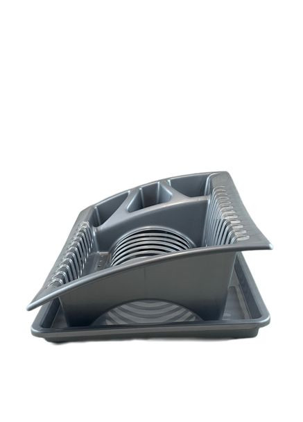 Сушка для посуду ММ Пласт пластикова сіра ММ21062 ММ-Пласт (315932553)