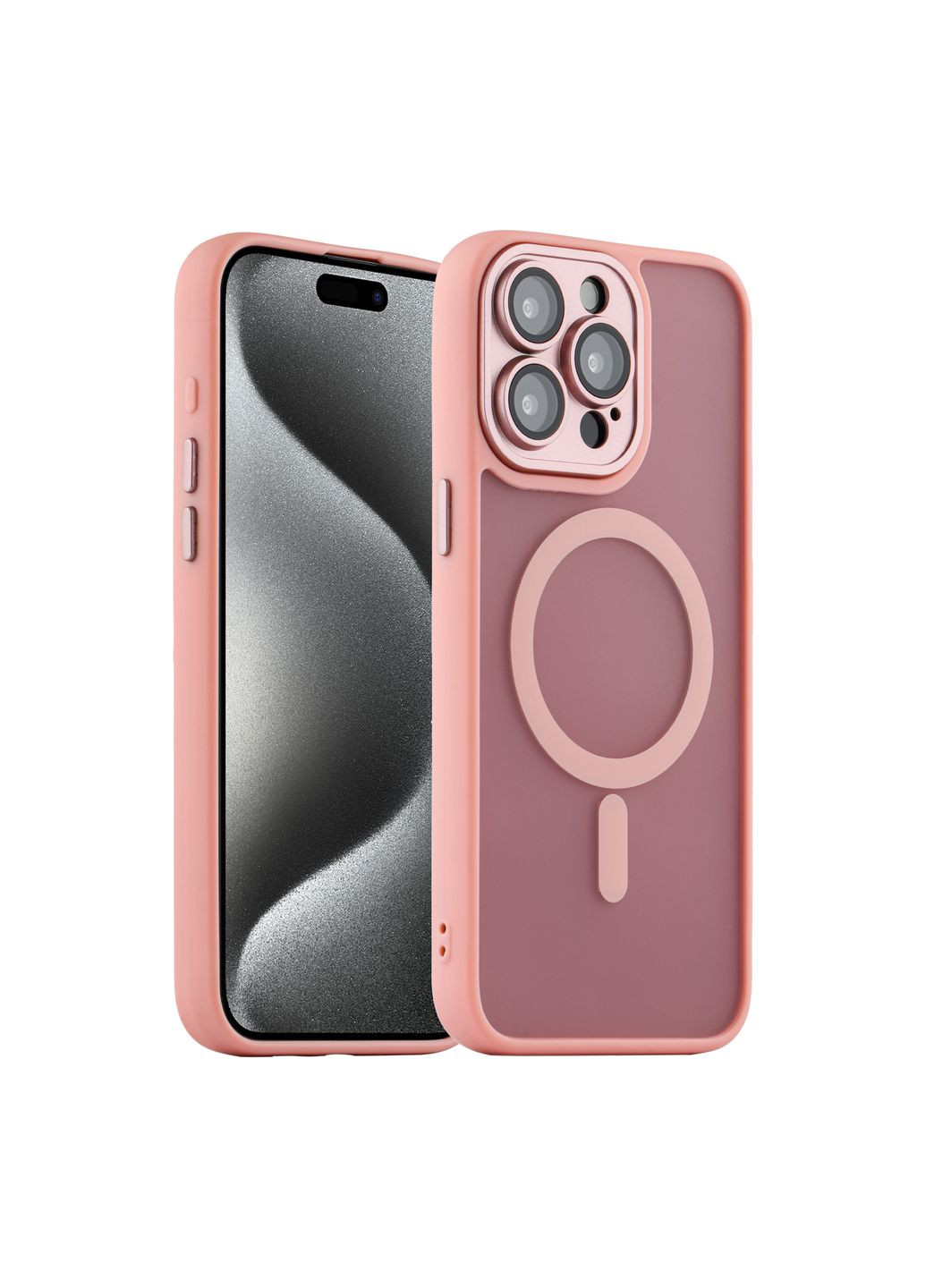 Чехол TPU+PC Magnetic Matte Camera Lens with Magsafe для iPhone 15 Pro Цвет Black No Brand Apple iPhone 15 Pro 2023 (336150352)