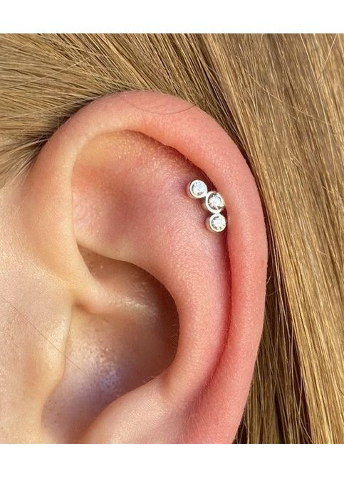 Срібна сережка для пірсингу хеліксу. 40069ШТ Ірій (311667680)