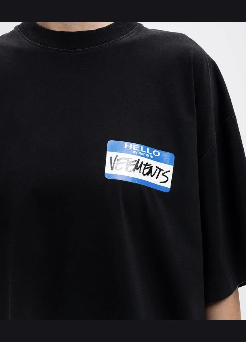 Черная мужская футболка vetements с принтом логотипа с коротким рукавом No Brand