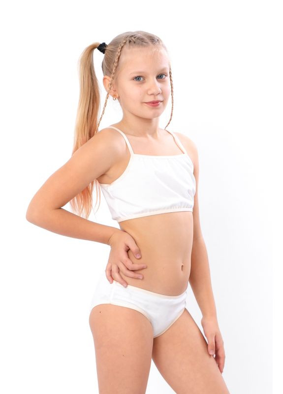 Белый демисезонный комплект для девочки (топ+трусы) hc (h001-6298-036) No Brand