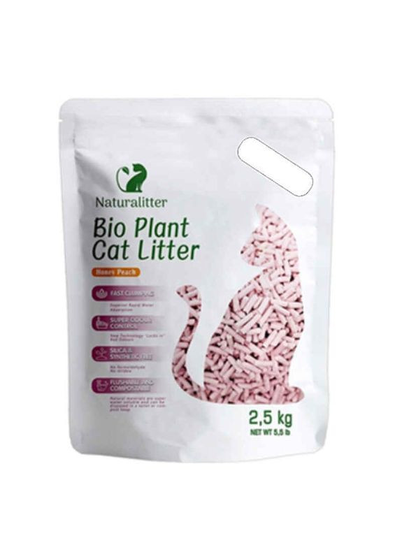 Наполнитель соевый комкующийся для кошачьего туалета с ароматом персика Bio Plant Cat Litter Honey Peach - 6 л / 2,5 кг Naturalitter (345637773)