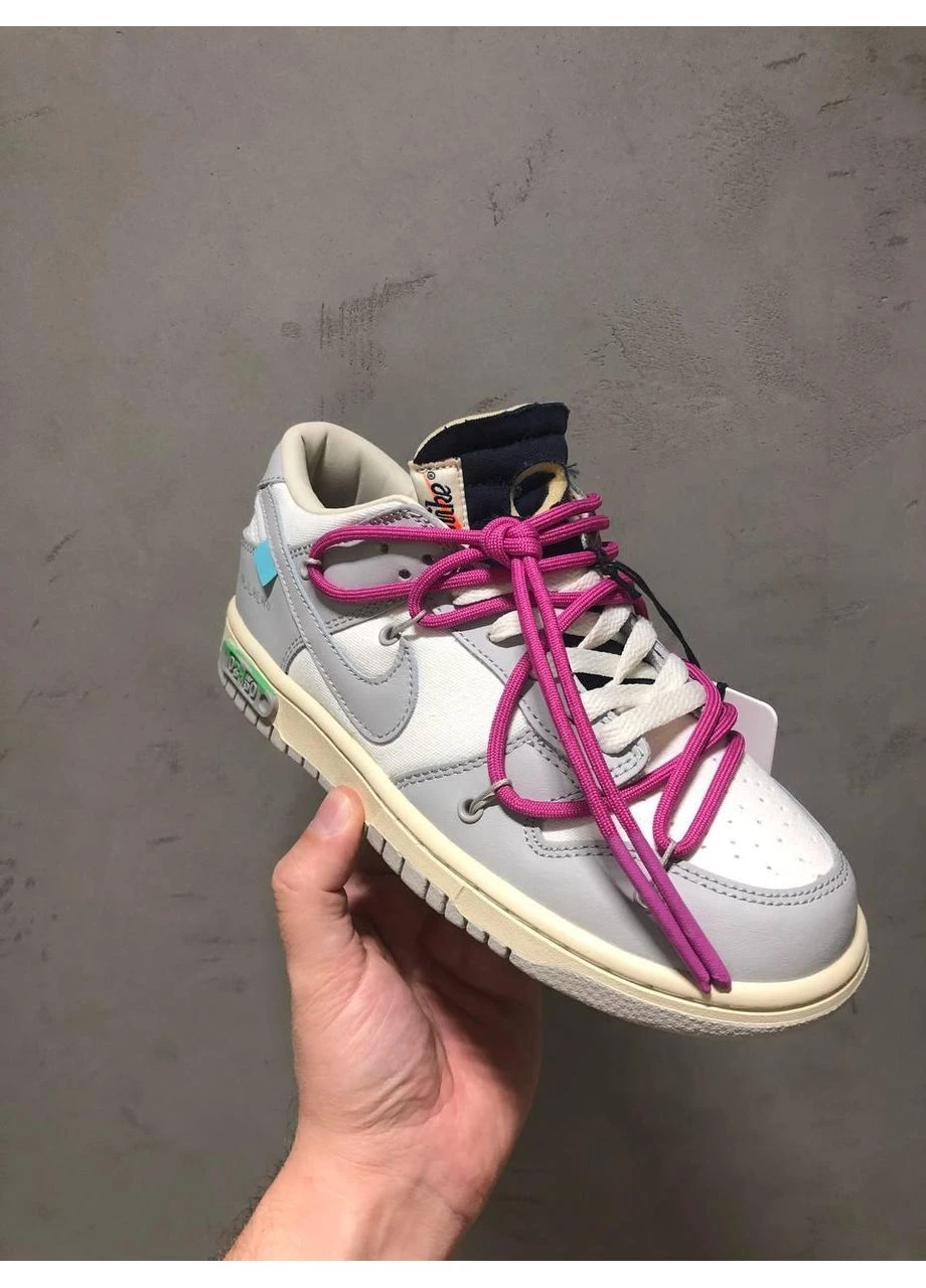 Білі літні кросівки nike sb dunk low purple laces найк сб данк No Brand