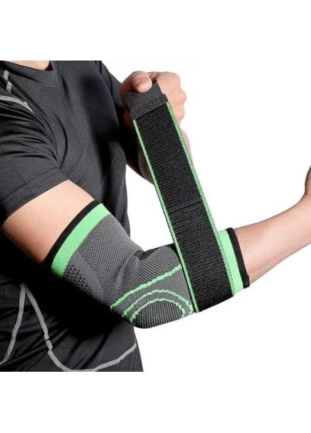 Бандаж на ліктьовий суглоб RIAS Elbow Support Black-Green (3_04586) No Brand (395881906)