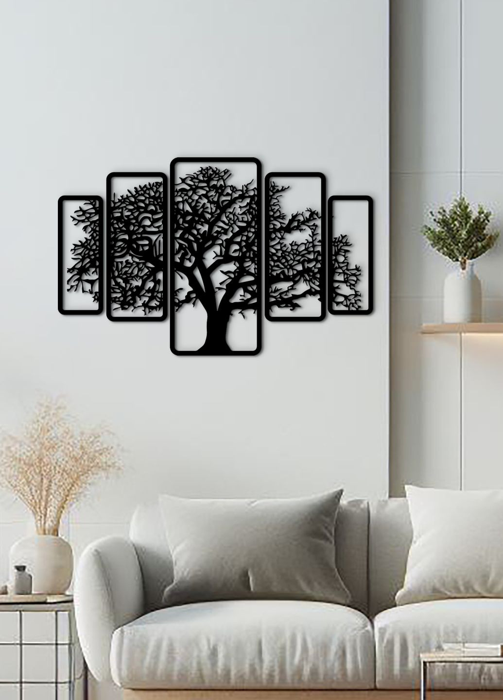 Картина лофт, настінний декор для дому "Дерево картина з 5 частин", декоративне панно 35х55 см Woodyard (292113822)