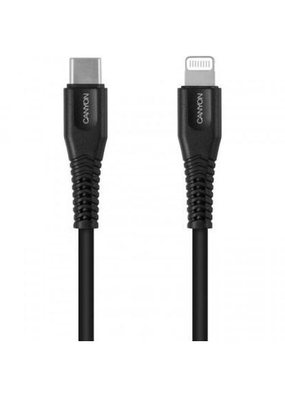 Дата кабель USB TypeC to Lightning 1.2m MFI Black (CNS-MFIC4B) Canyon usb type-c to lightning 1.2m mfi black (268144808)
