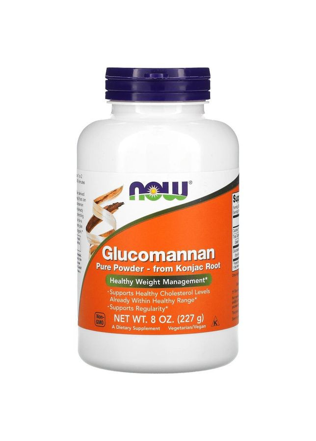 Порошок из корня коньяка Glucomannan, 227 грамм для работы кишечника Now (326051498)