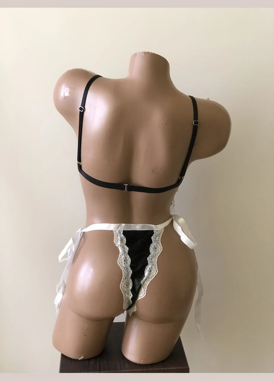 Комплект білизни боді Покоївка еротична білизна костюм Sexy S бордовий (3-138) No Brand (312019150)
