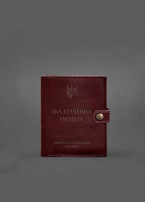 Шкіряна обкладинка-портмоне для посвідчення офіцера 11.0 бордова (A-027847) BlankNote (329186840)