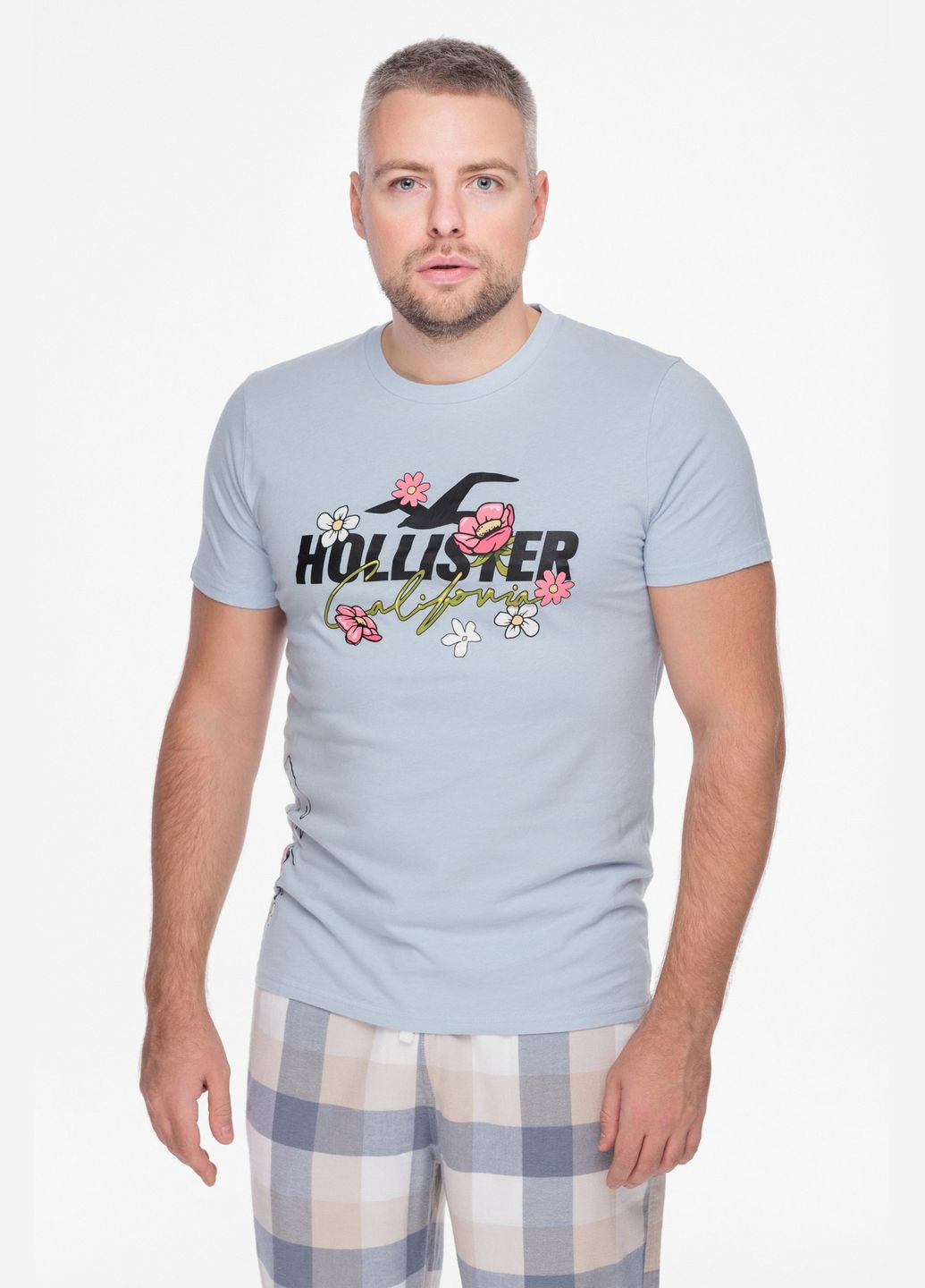 Блакитна футболка hc9774 Hollister