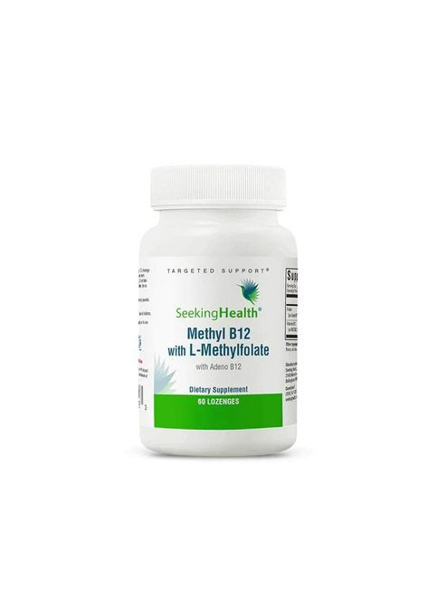 Витамин B9, B12 Methyl B12 with L-Methylfolate, 60 пастилок для поддержки нервной системы Seeking Health (322293160)