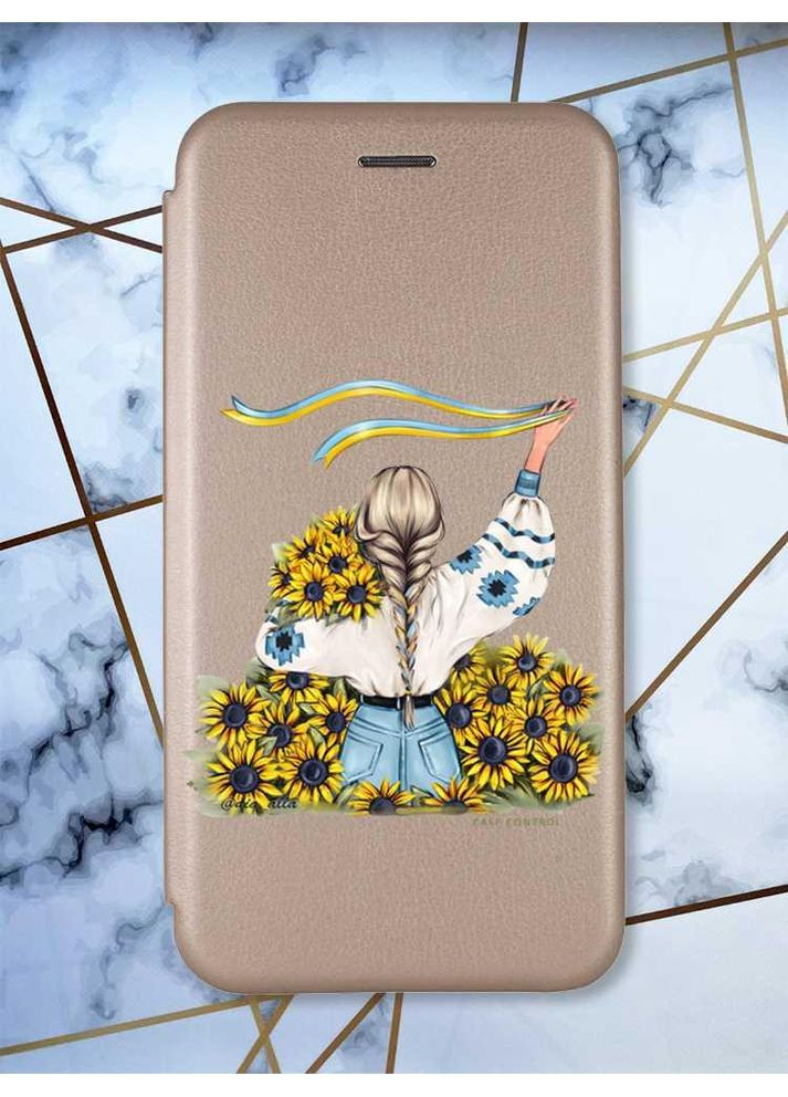 Чохол-книжка з малюнком для Samsung Galaxy A50 (2019) A505/A30s Золотий; Дівчина зі стрічкою (принт 25) G-Case (359494094)