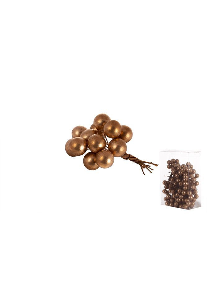 Набор декоративных ягод 150шт, 1.2см, цвет - золото Home Decor (369003470)