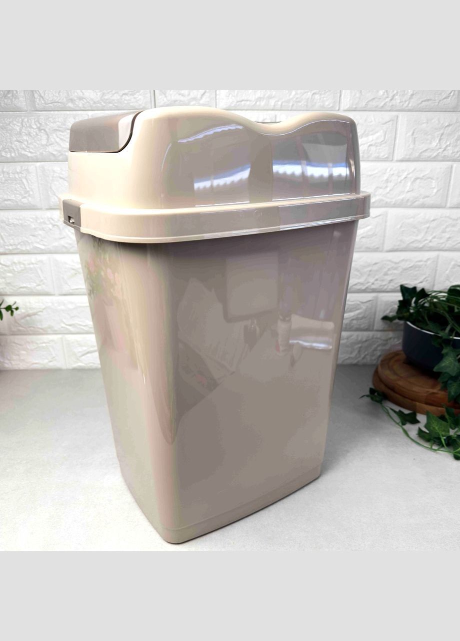 Відро для сміття 18 л з відкидною кришкою Капучіно 09713-20 Dunya (307829167)