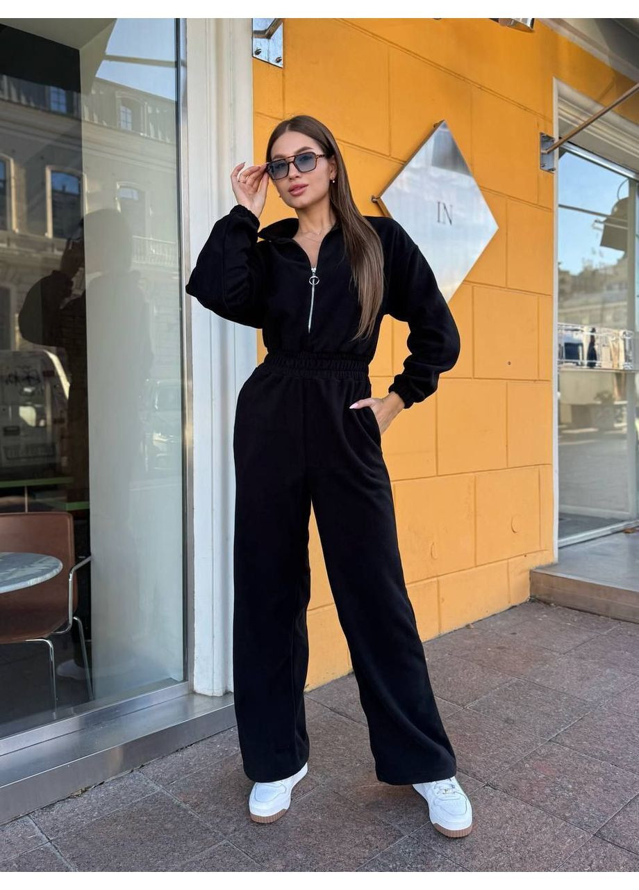 Женский флисовый комбинезон Osoblyva комбинезон-брюки чёрный