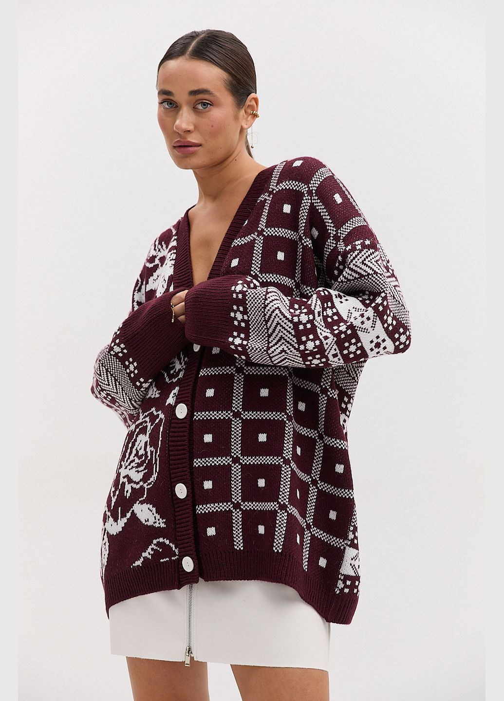 Бордовый кардиган Arjen