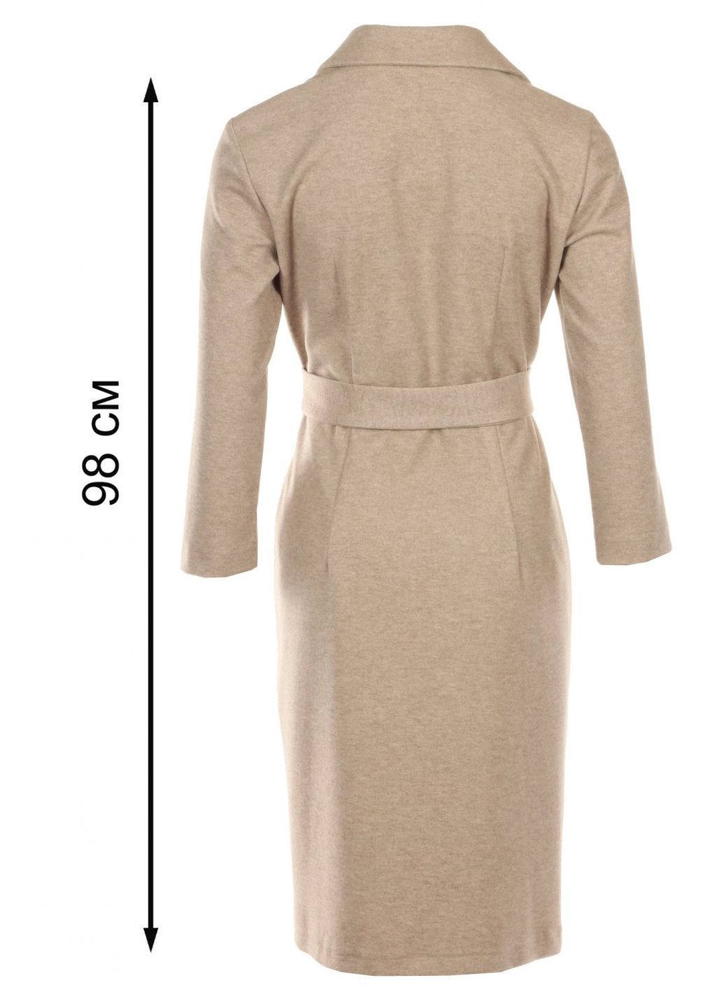 Бежевое повседневный платье теплое на запах с пуговицами (ll162760088) LadyLike