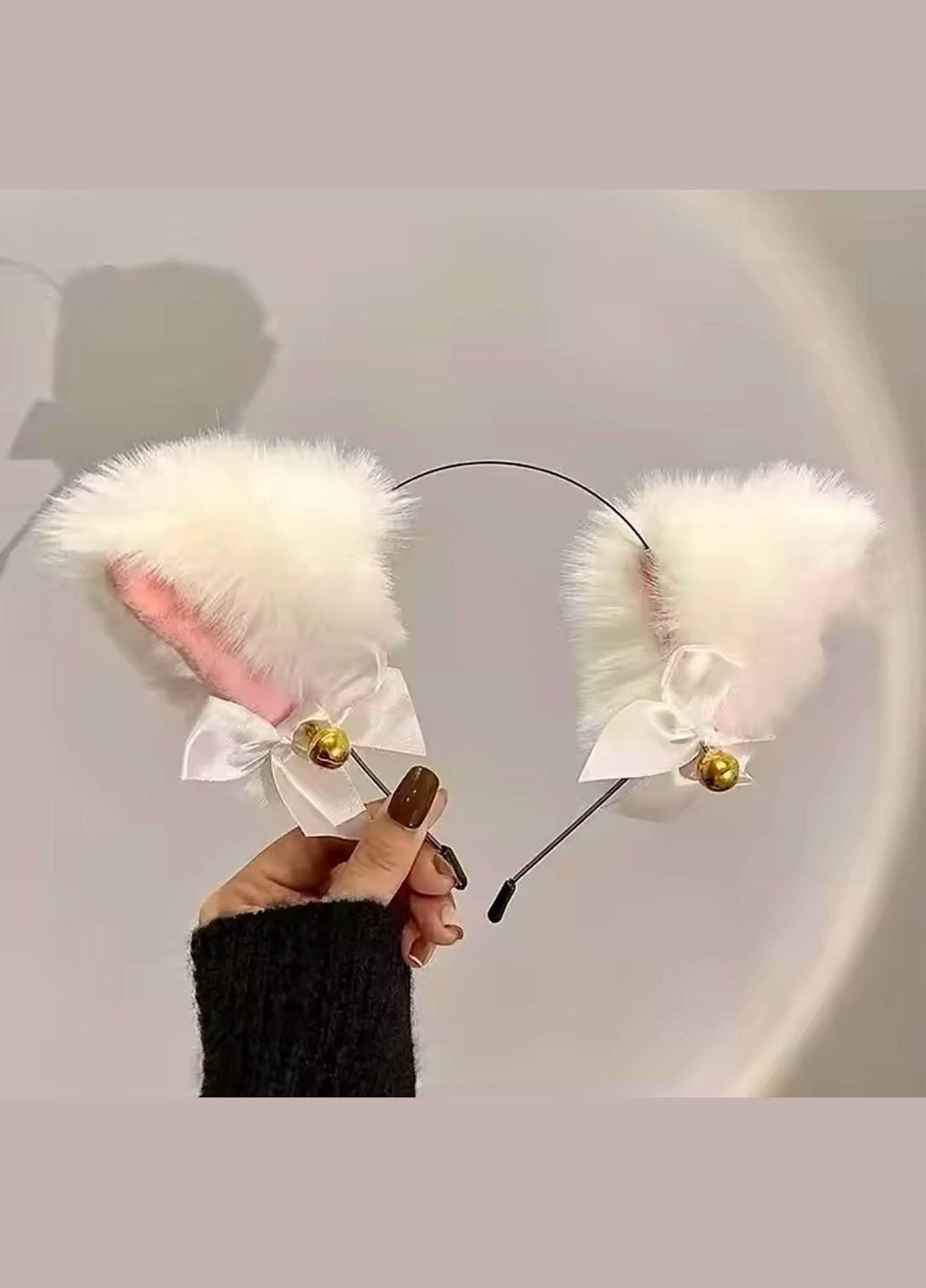 Набір 2 обручі "Кішка" на голову з хутряними вушками та дзвіночки з бантиками No Brand (316451673)