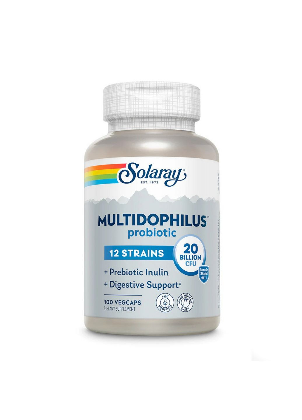 Пробиотики и пребиотики Multidophilus 12 20 Billion CFU, 100 вегакапсул Solaray (293338890)