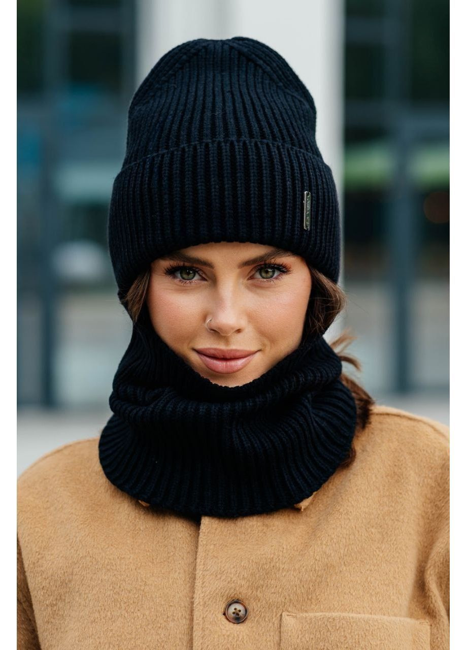 Комплект (шапка, баф), цвет Черный Fashion (365072397)